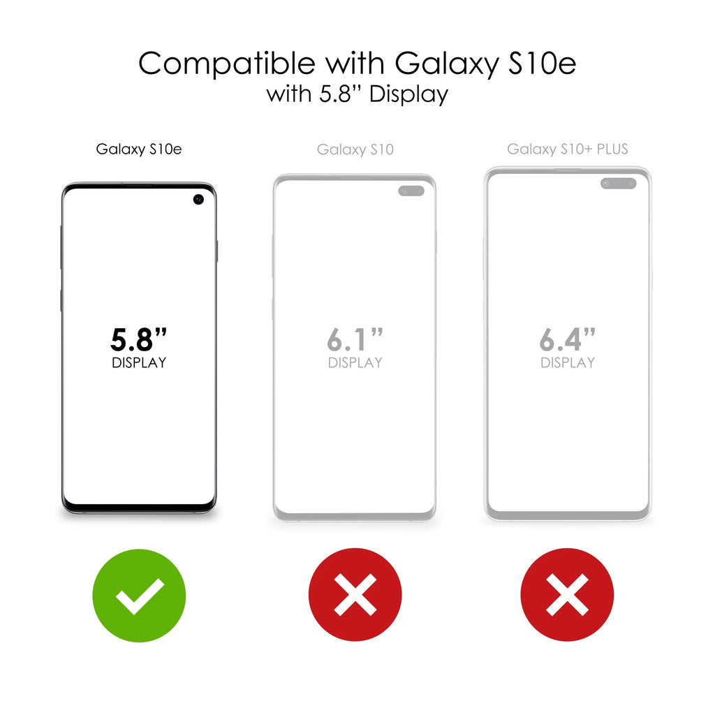 Clear Shockproof Hybrid Case for Samsung Galaxy S10e with TPU Bumper Acrylic Back Tempered Glass Screen Protector T896779