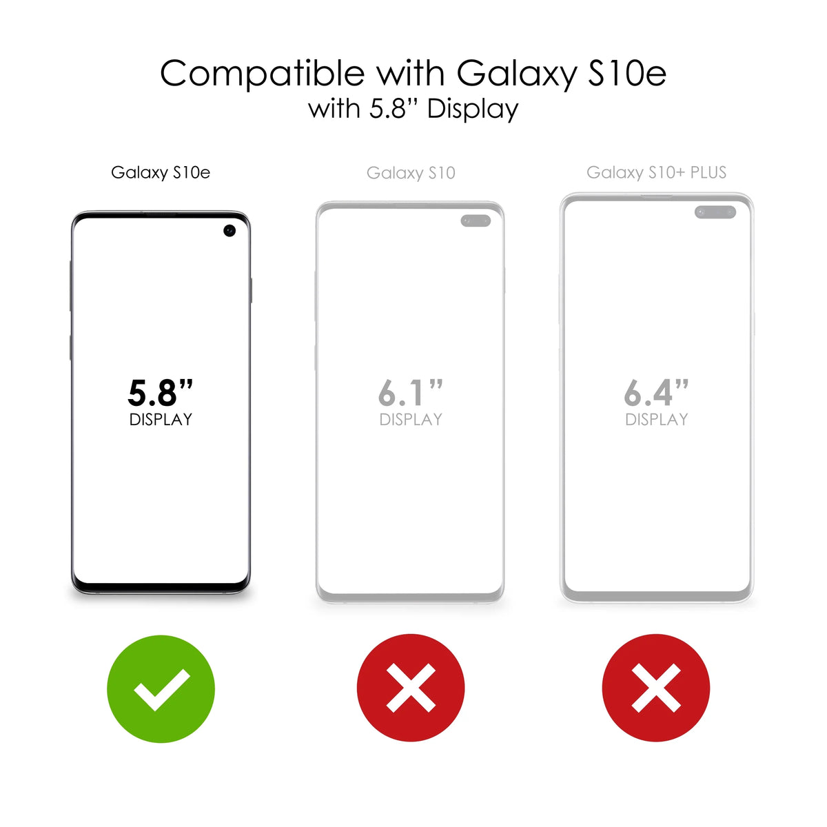 Clear Shockproof Hybrid Case for Samsung Galaxy S10e with TPU Bumper Acrylic Back Tempered Glass Screen Protector T896779