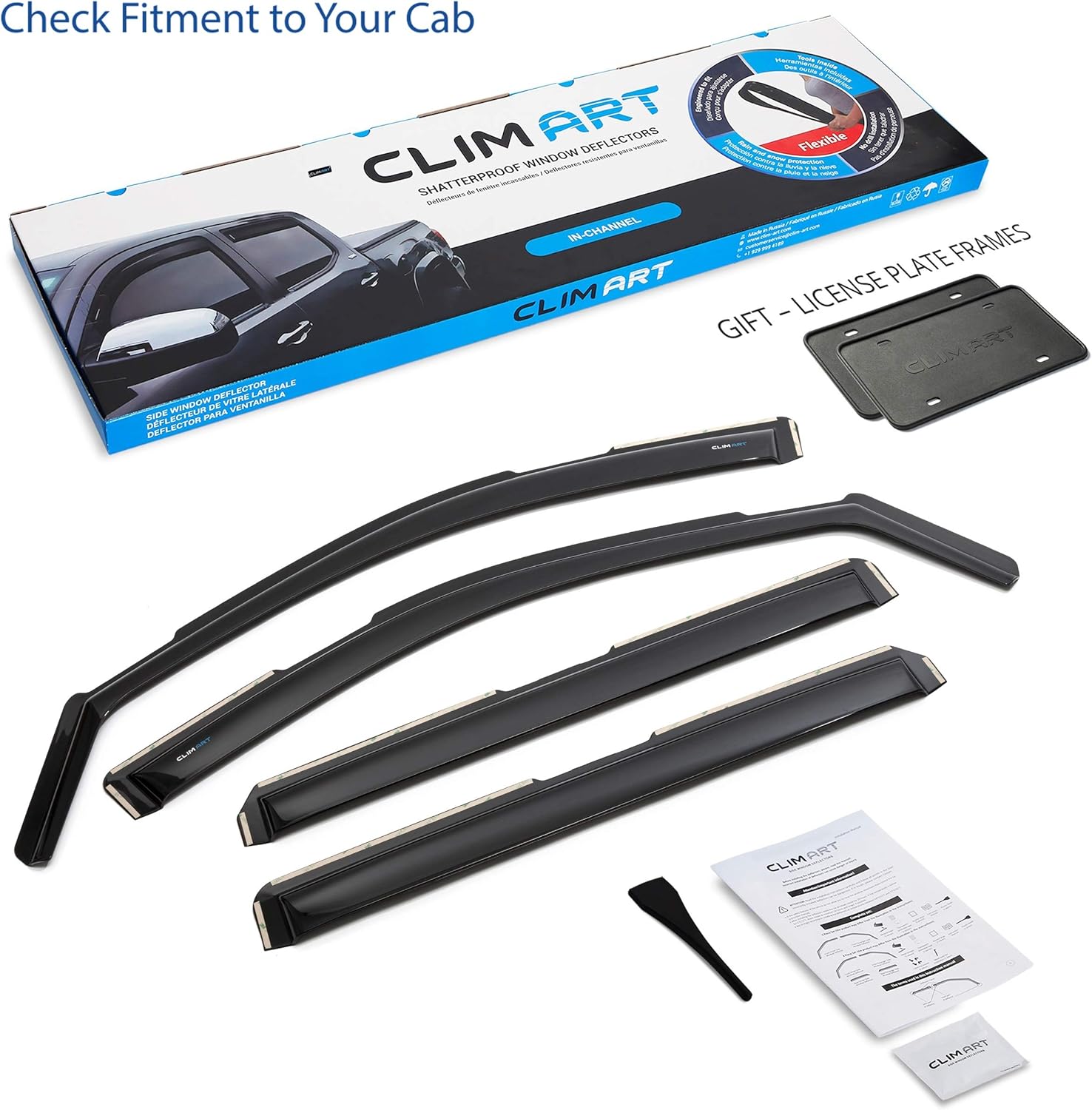 4pcs in-Channel Window Deflectors for Chevrolet Silverado/GMC Sierra 1500 Crew Cab Q7160