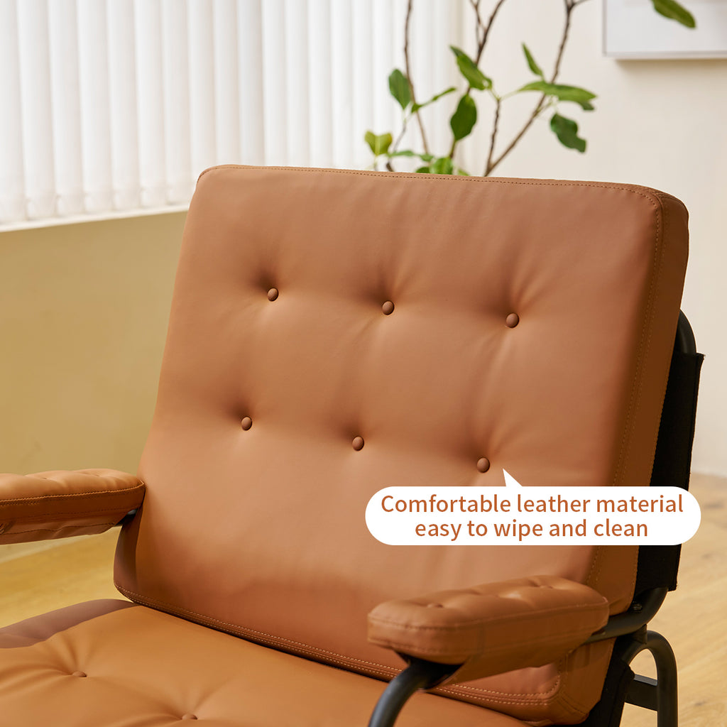 Bonded Leather High Back Accent Chair with Metal Legs K744227