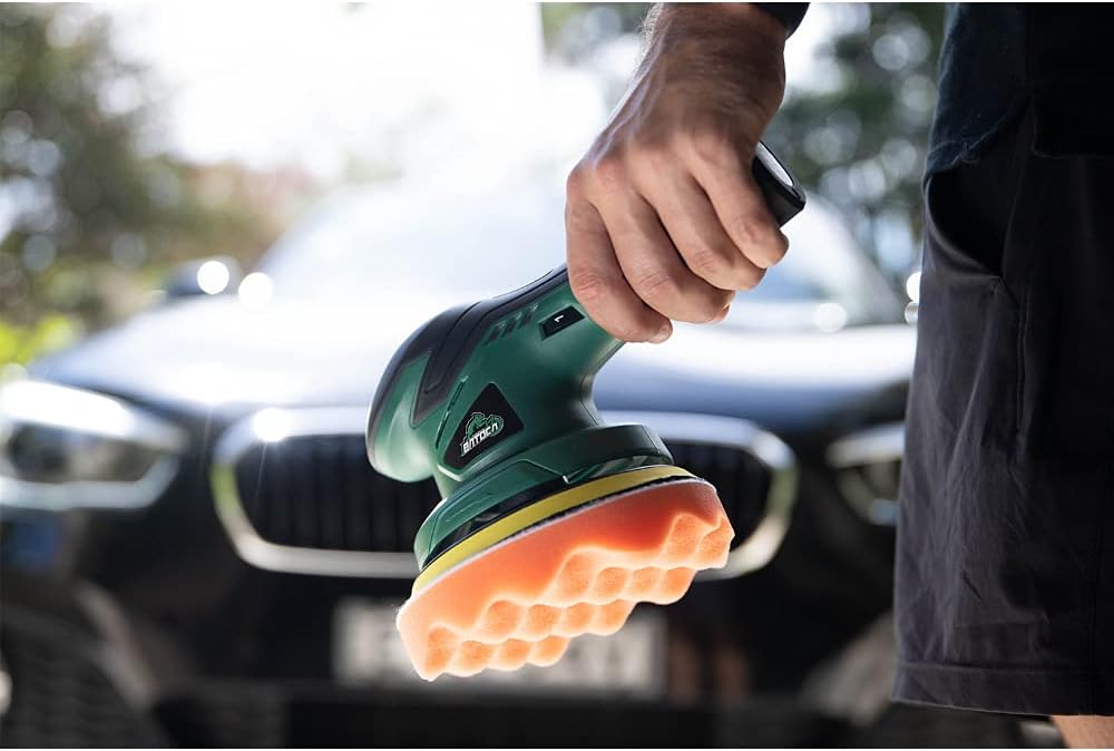 Cordless Car Buffer Polisher with 2pcs 12V Lithium Rechargeable Battery Brushless Polisher with Variable Speed, 2.0Ah Portable Wireless Buffer Kit H808813