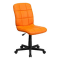 Orange Vinyl Quilted/Nylon Mid-Back Office Chair U962