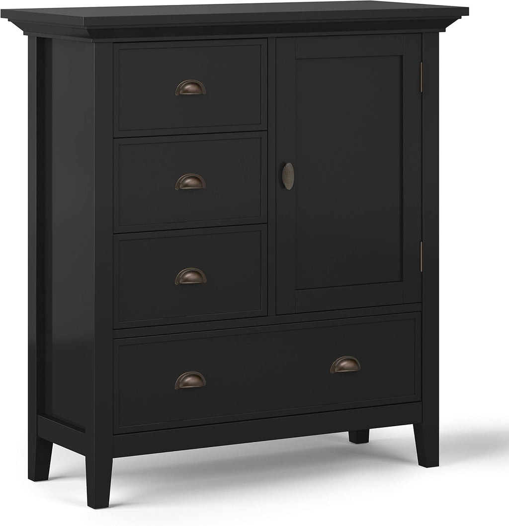 Solid Wood Storage Cabinet with 3 Small Drawers and 1 Large Drawer W71796