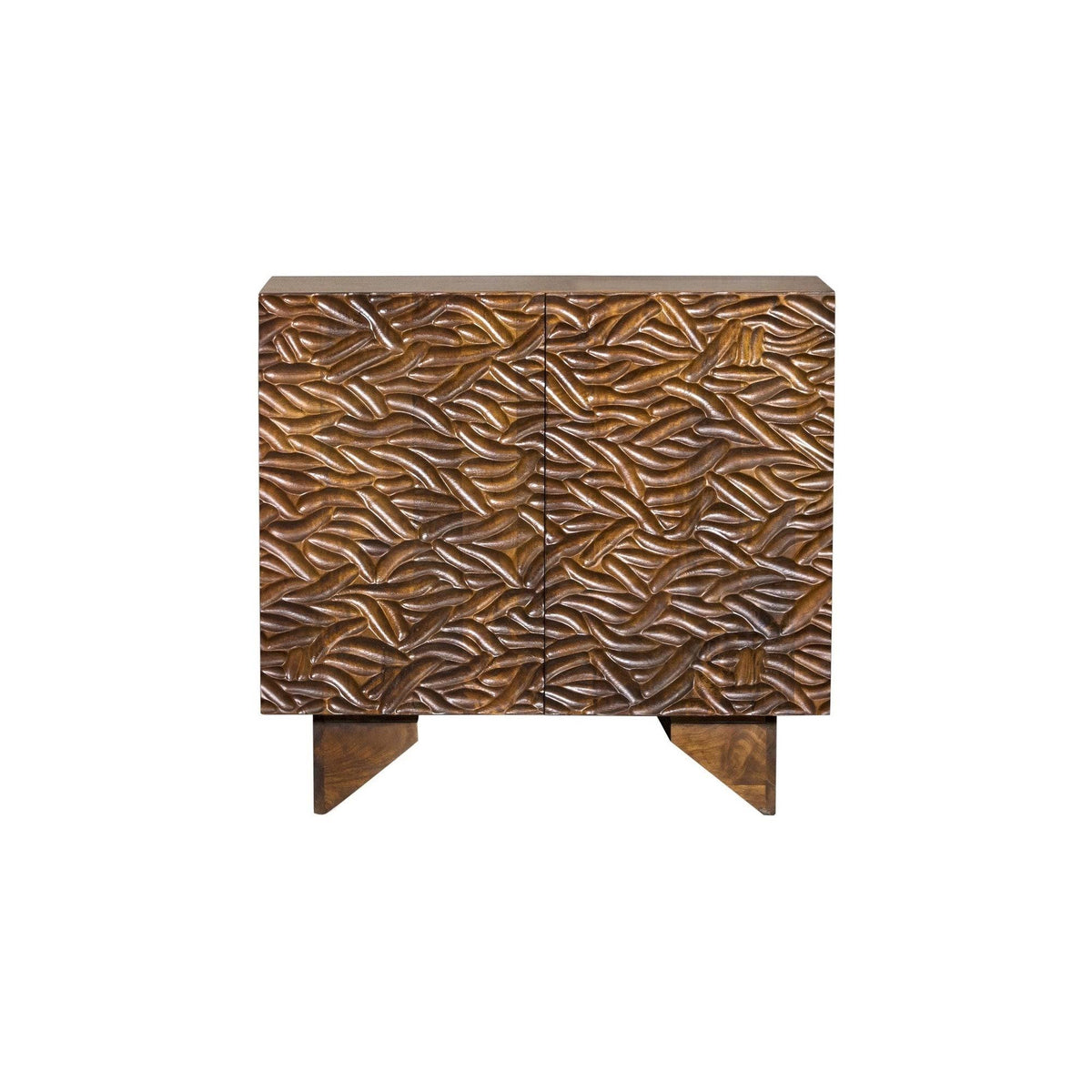 Walnut 2 Door Wooden Cabinet O840972