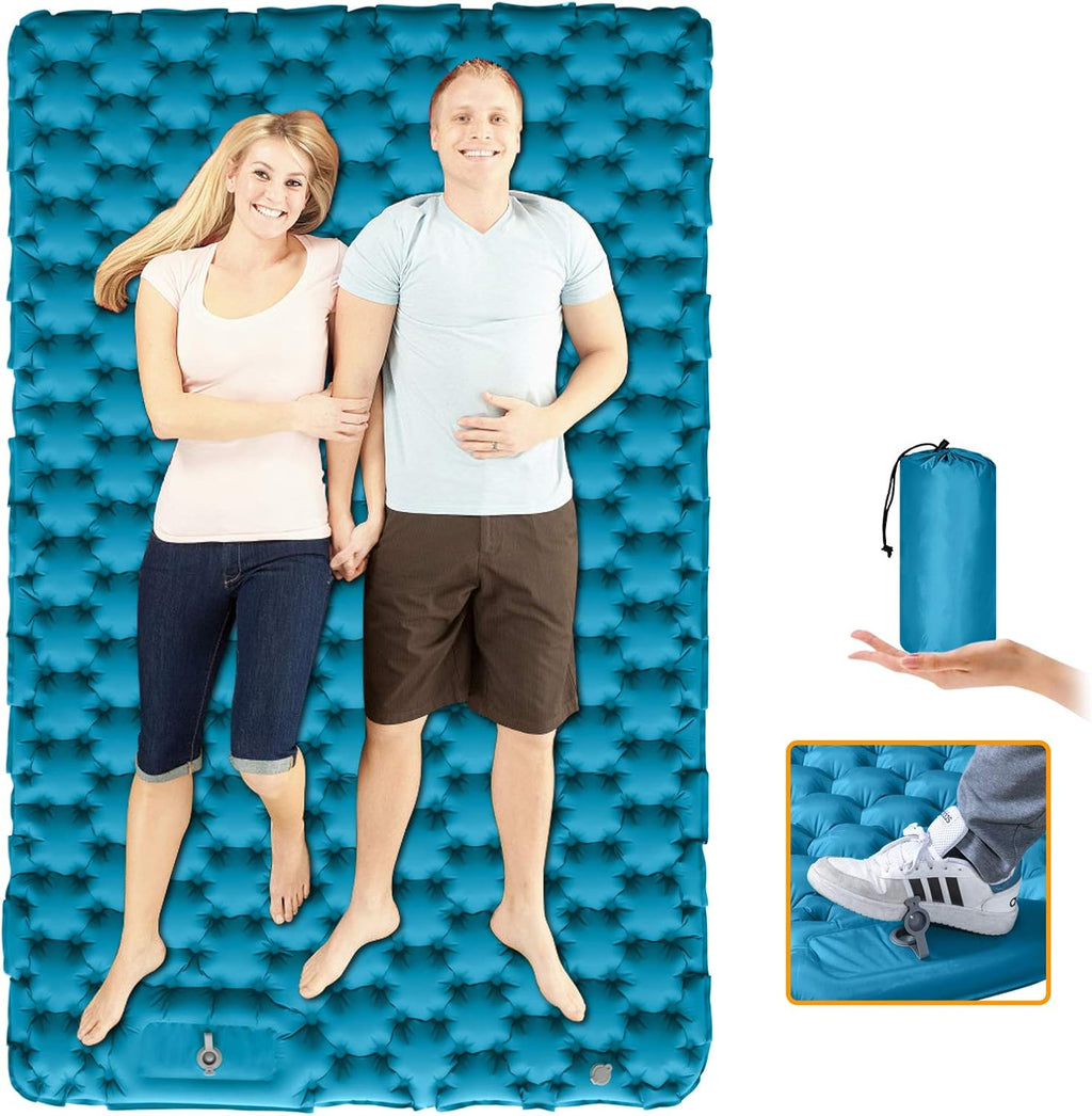 Double Camping Pad Self Inflating Sleeping Pad with Built-in Foot Press X8840