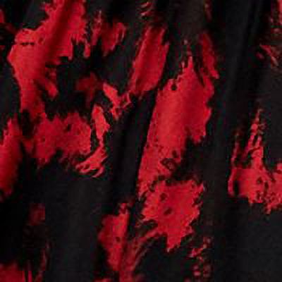 Red Tie Smocked Floral Pouf Sleeve V Neck A-Line Dress Petites 8P M2565