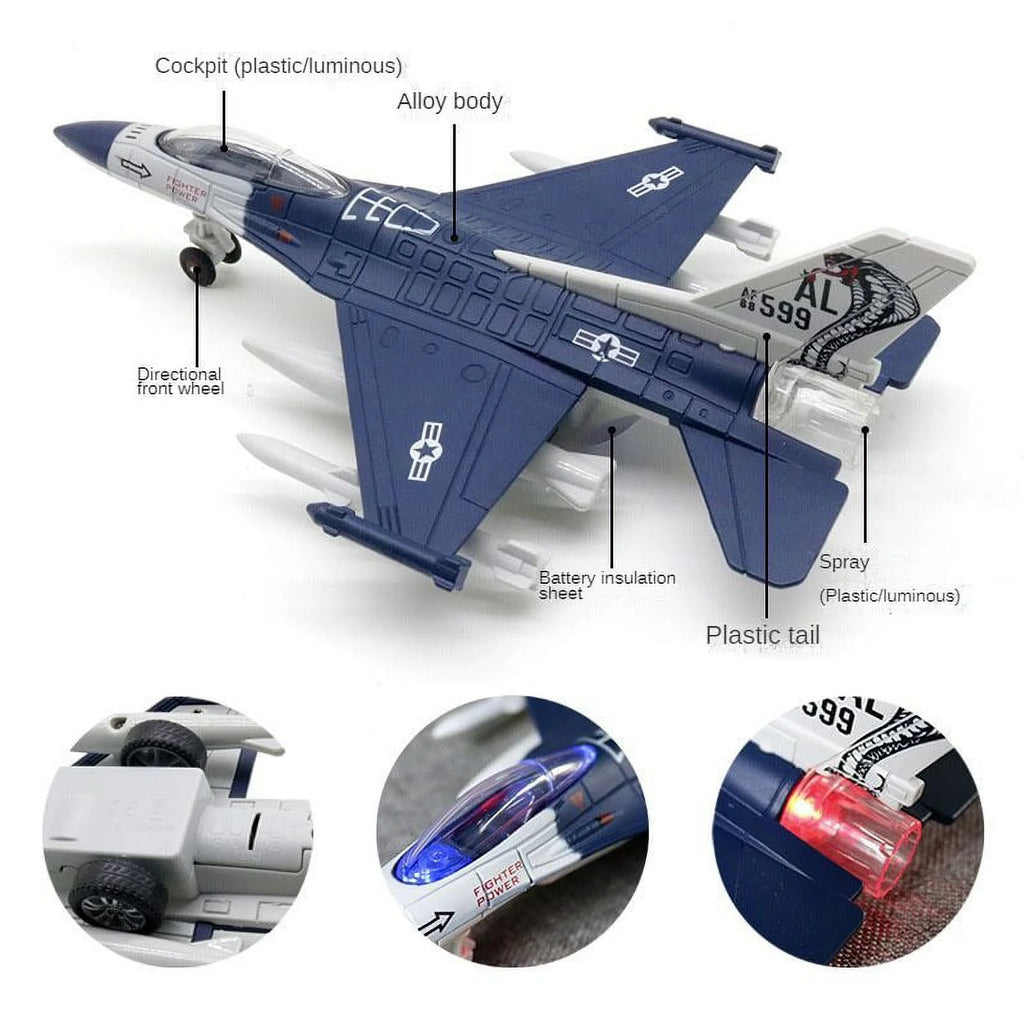 Metal Plane Vehicle Playset with Light G586