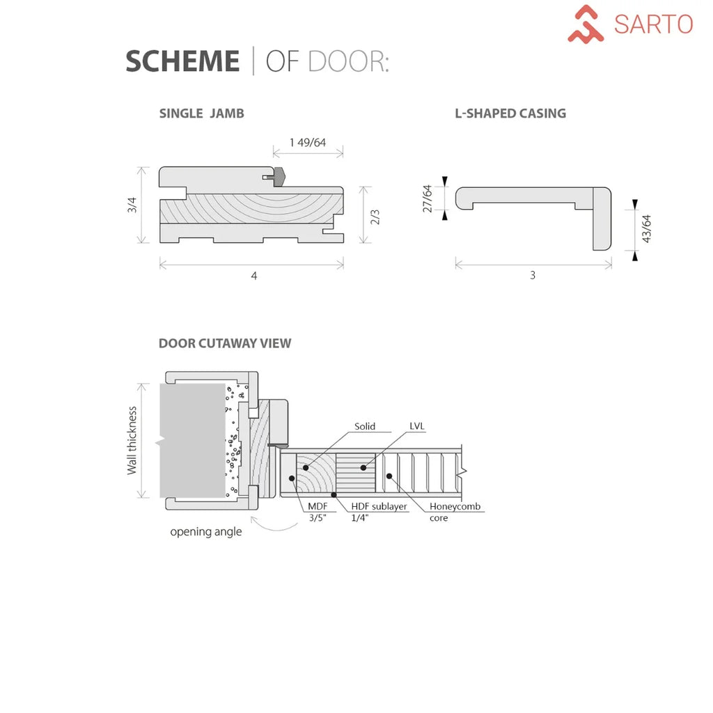Matte Black French Door with Frosted Glass S860718