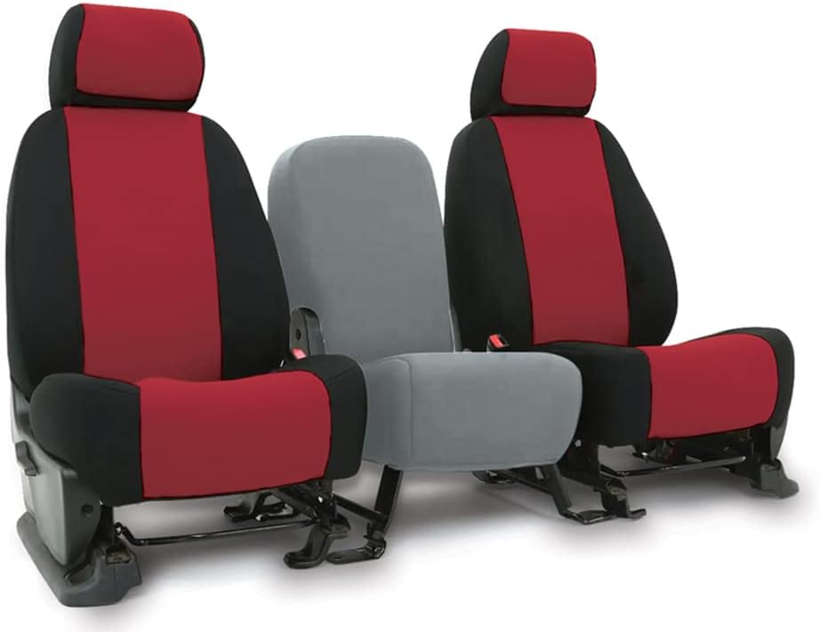 Red Rose & Black Neoprene Front Seat Covers U1058