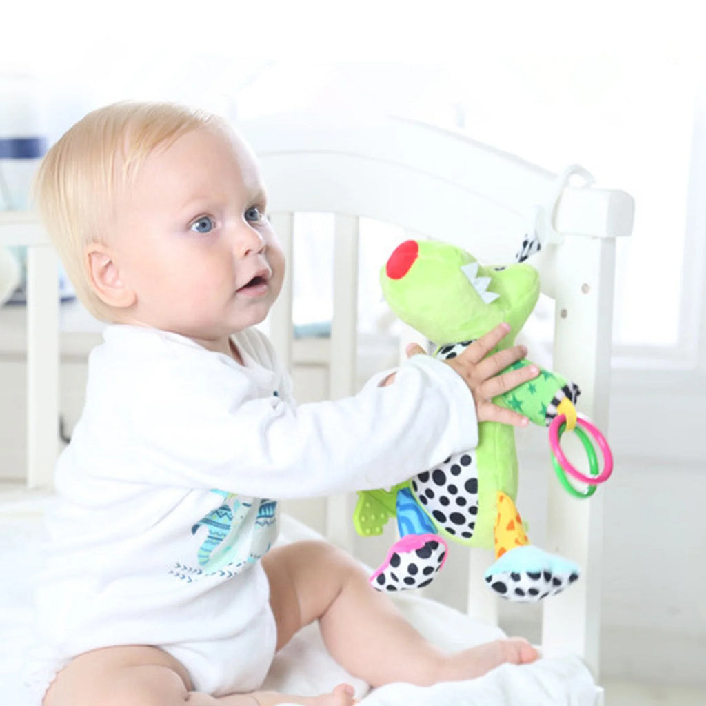 Hanging Stroller Crocodile Toys With 32 Music And Teether, Infant Soft Plush Rattle C54755