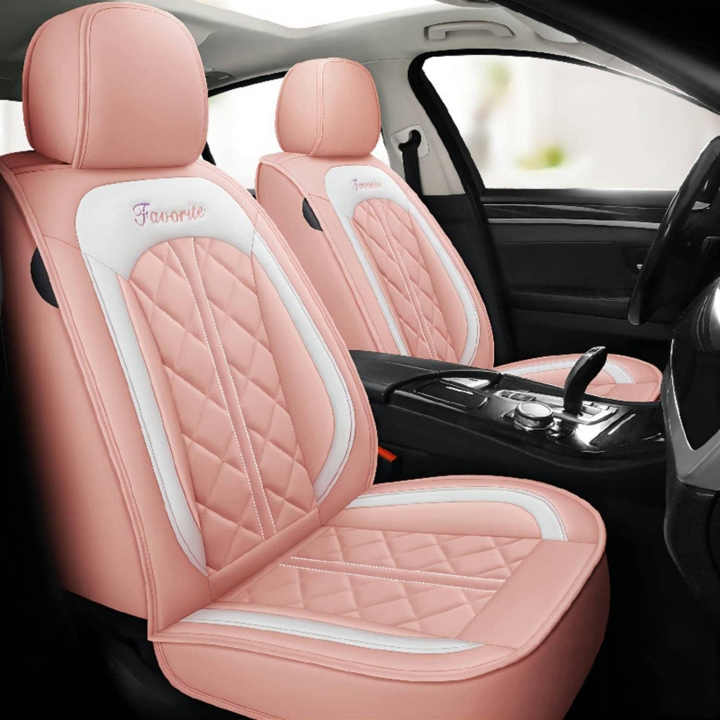 Black Red Synthetic Leather 5-Seater Full Set Car Seat Covers V46129
