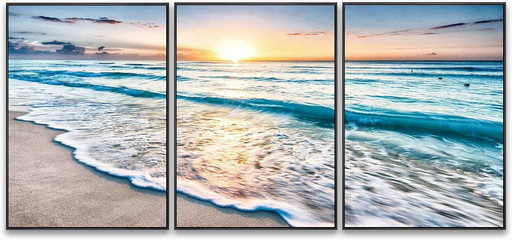 3 Pcs Framed 12x16 Beach Canvas Wall Art I444646