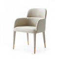 Cream Leatherette Armchair with Tufted Curved Back L355519