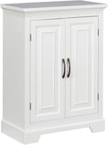 White Freestanding Floor Cabinet with 2 Doors 2 Adjustable Inner Shelves P5788