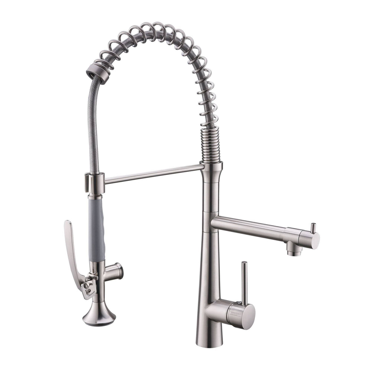 Brushed Nickel Pull Down Kitchen Sink Faucet with Sprayer F480837
