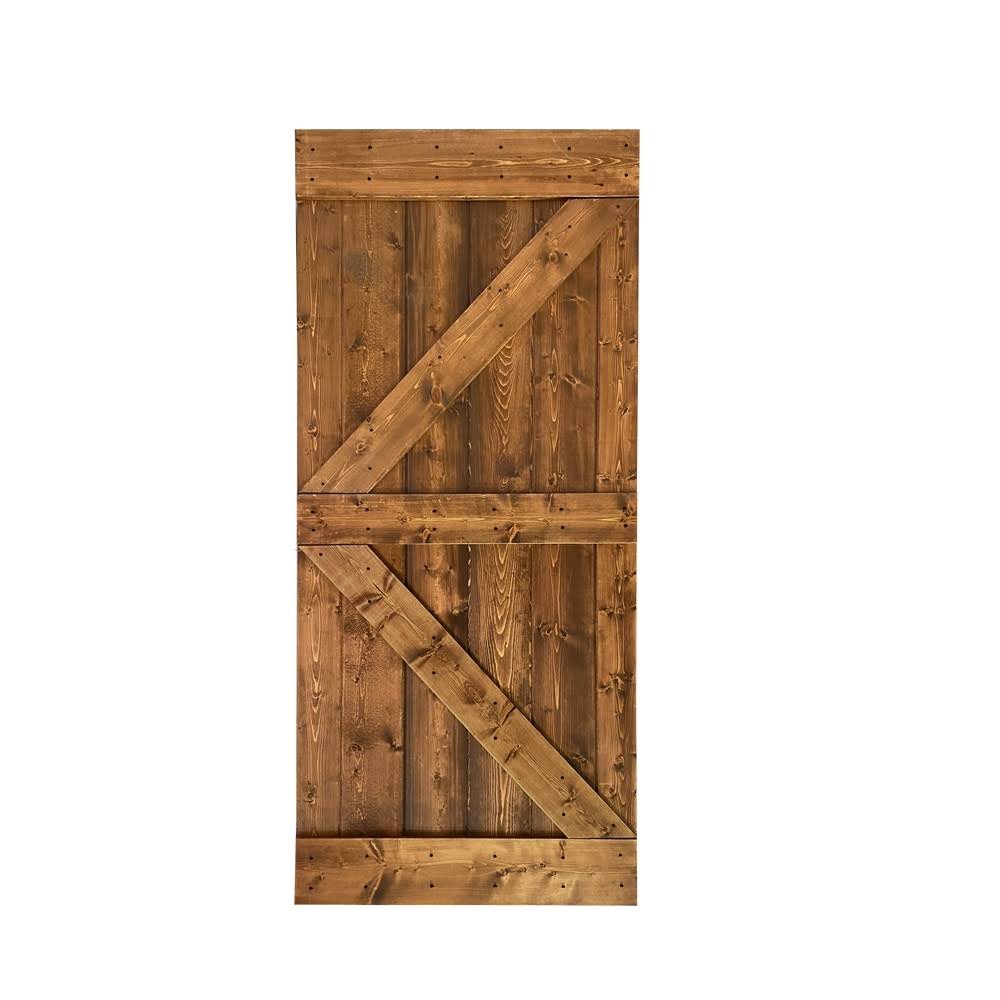 Ocean Blue Stained Solid Pine Wood Interior Sliding Barn Door Slab N8781