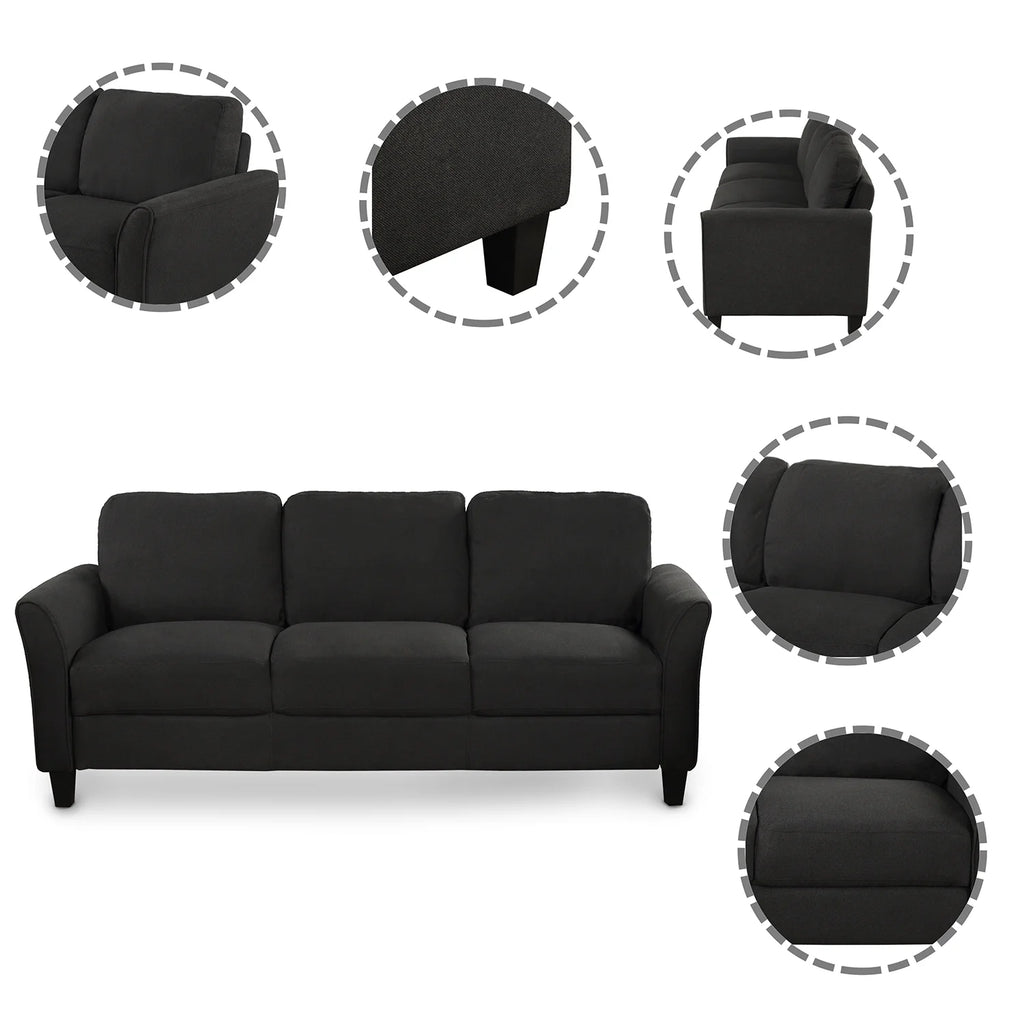 3-Seat Linen Fabric Sofa U626