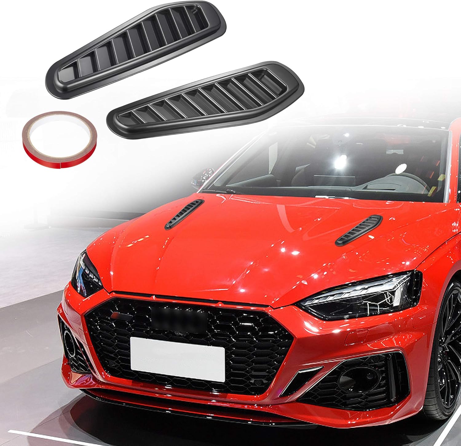 Car Hood Scoop Air Flow Intake Cover 1 Pair Black B739118