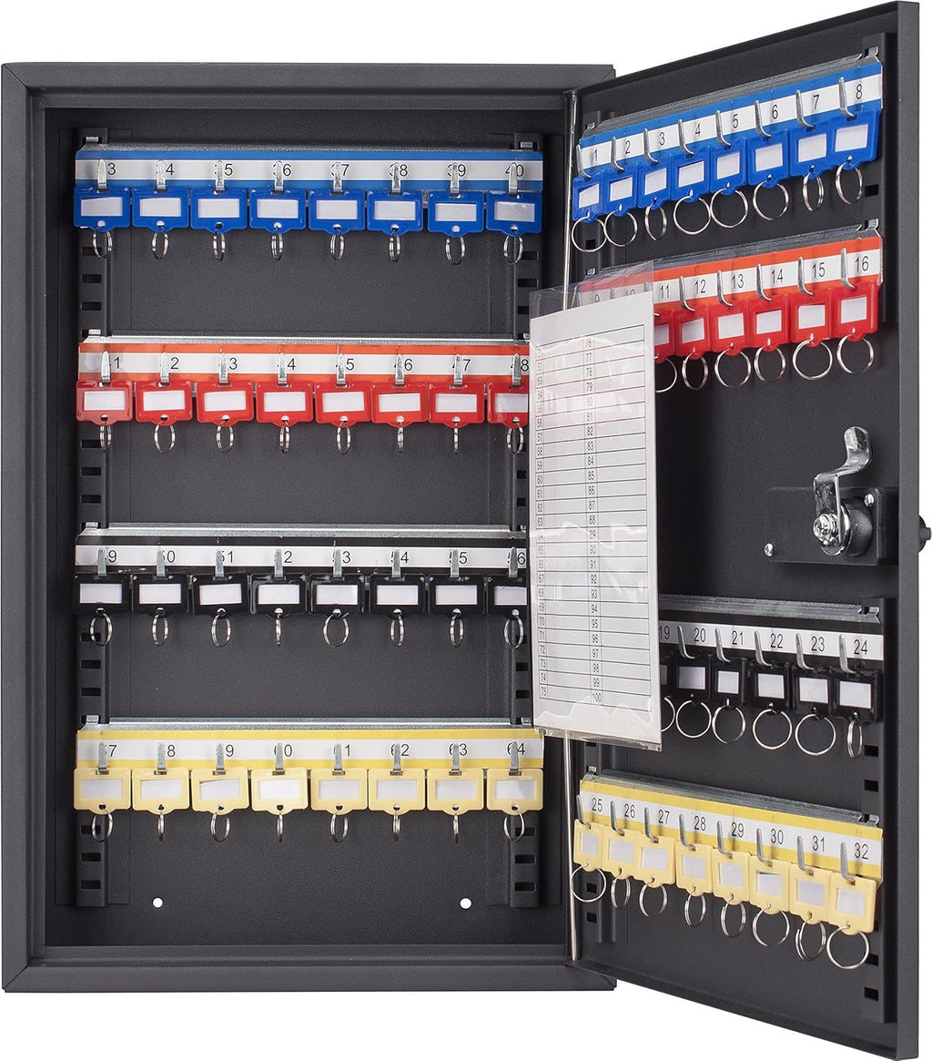 Steel 64 Key Safe Cabinet with Combination and Key Lock Box H701
