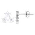 0.75 CT Diamond Flower Cluster Stud Earring in Gold, 925 Sterling Silver B48092