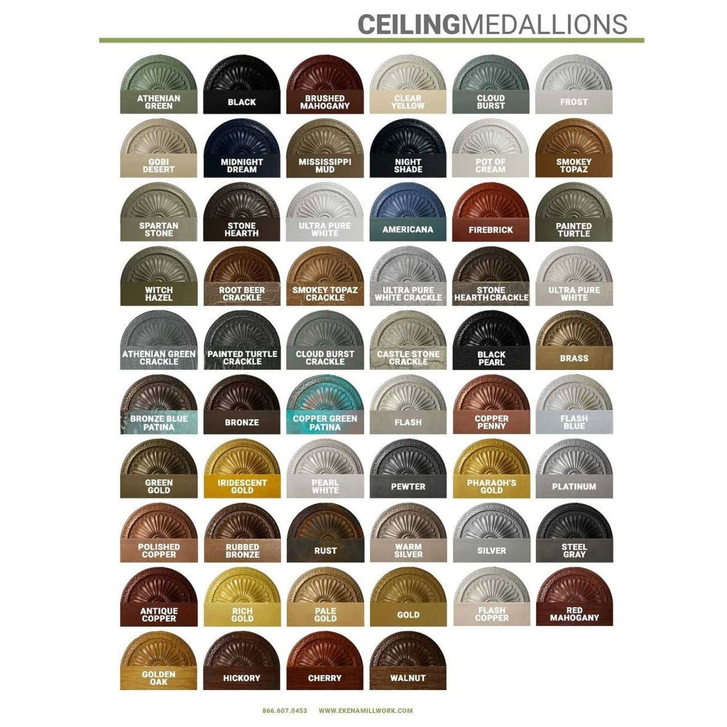 Green Gold Hand-Painted Ceiling Medallion I611