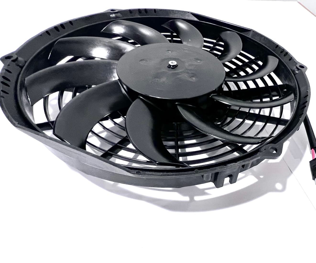 10" 12 Volt Curved Blade Puller Fan with Wire Harness Pack of 2 H263