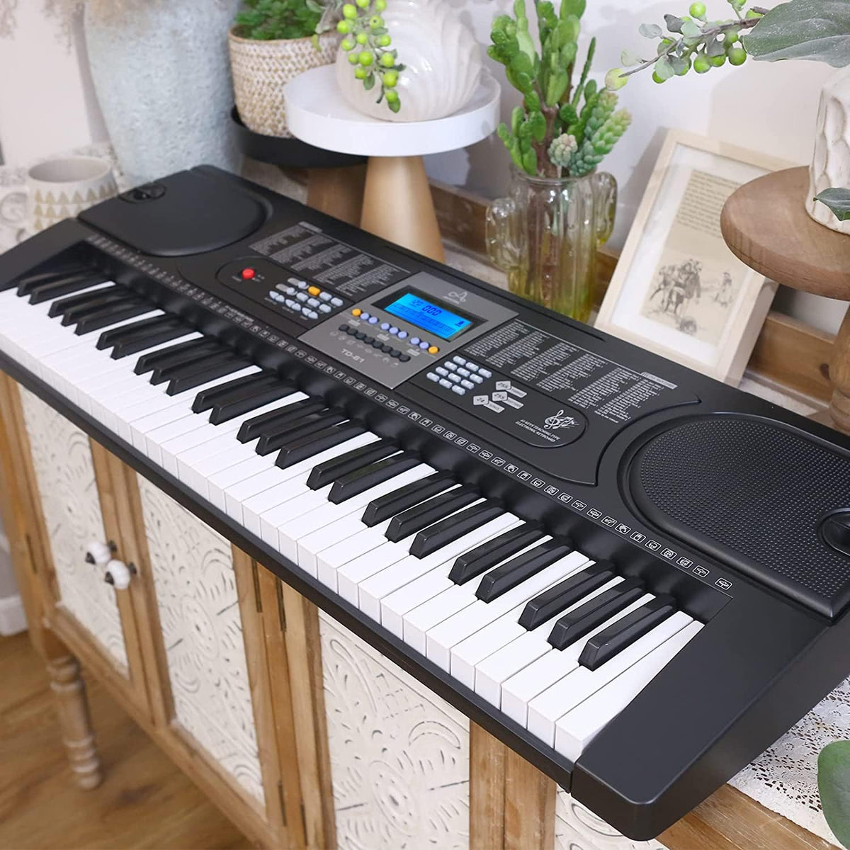61 Key Keyboard Piano with LCD Display, 255 Sounds, Microphone, 3.5mm Audio Cable, 24 Demo Songs G50981