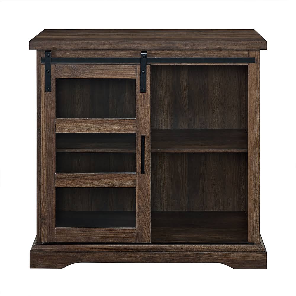 Dark Walnut Sliding Glass Door Buffet Cabinet V49254