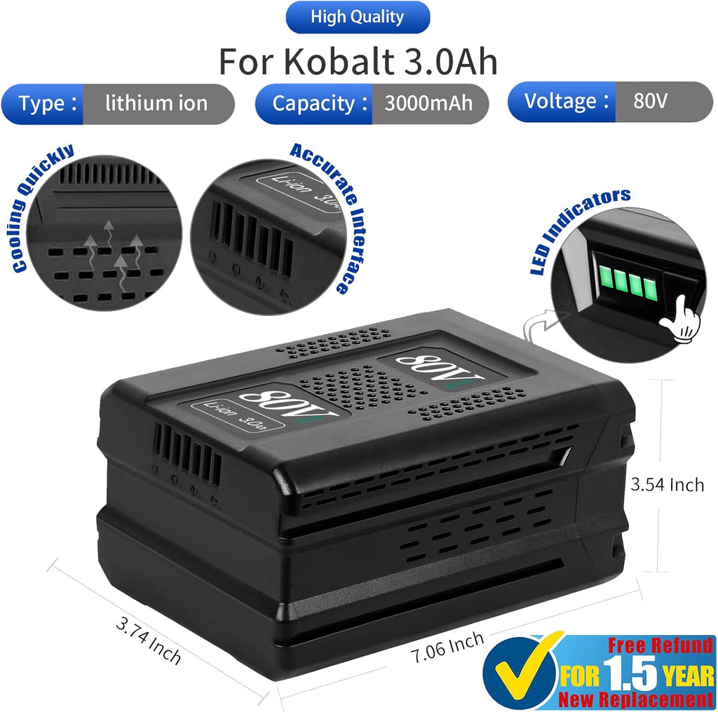 80V 3.0Ah Replacement Lithium-Ion Battery A8933