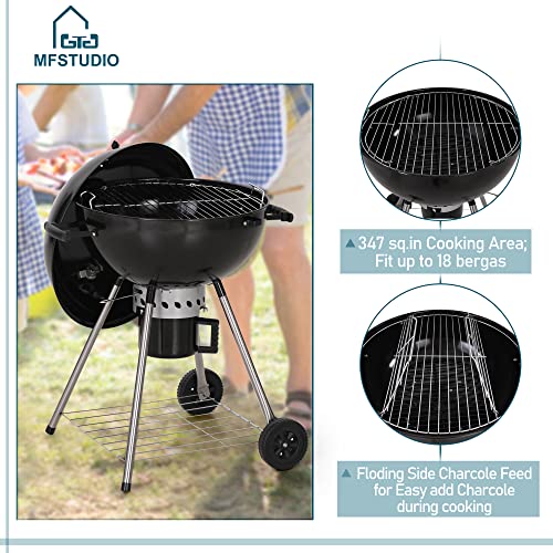 Black Porcelain-Enameled Charcoal Grill P8528