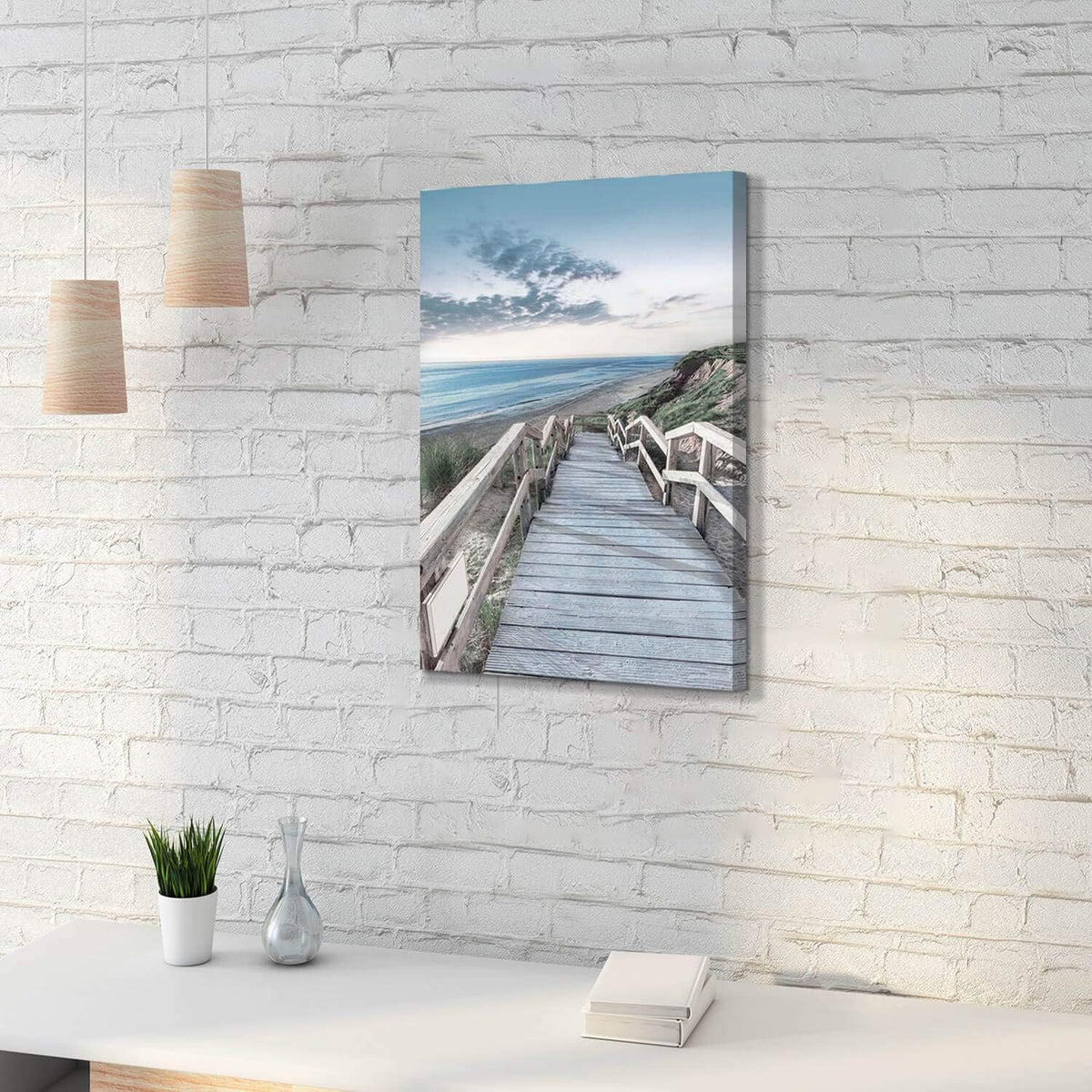 Wooden Path Wall Art on Wrapped Canvas (18''x24'') Z345