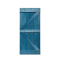 Ocean Blue Stained Solid Pine Wood Interior Sliding Barn Door Slab N8781
