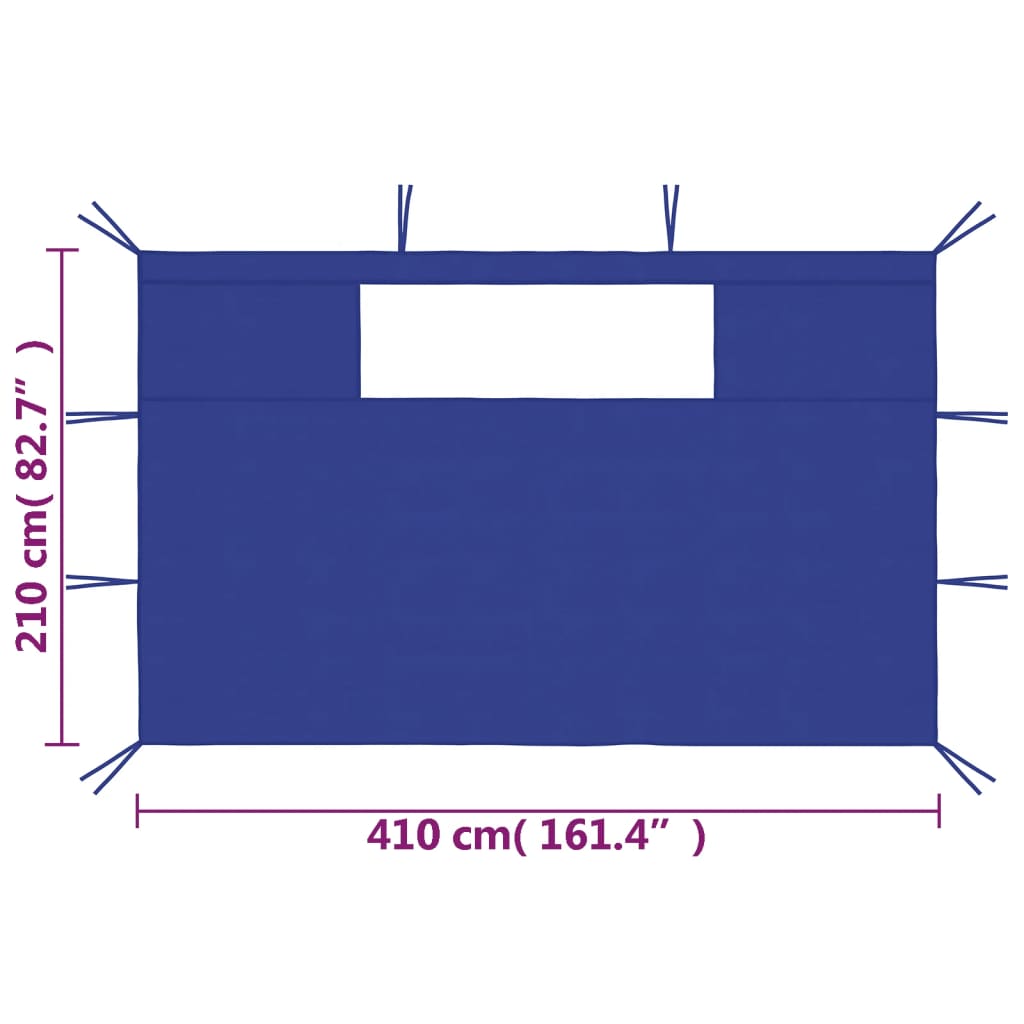 Blue Gazebo Sidewalls with Windows 2 pcs C929426