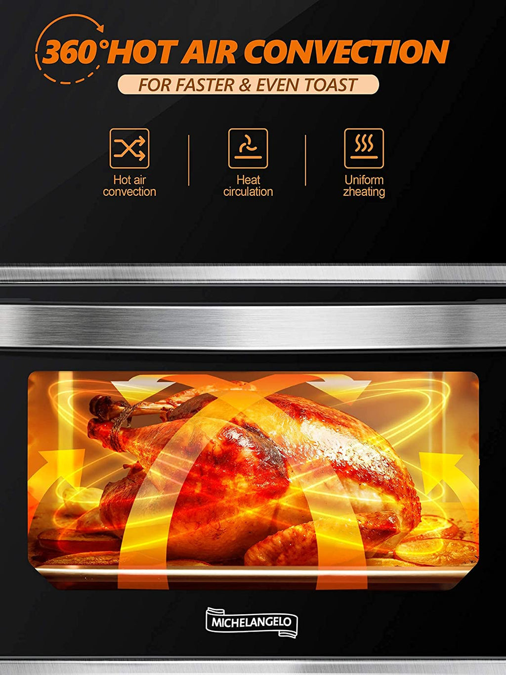 15-In-1 16 Quart Air Fryer Toaster Oven with 7 Accessories B502