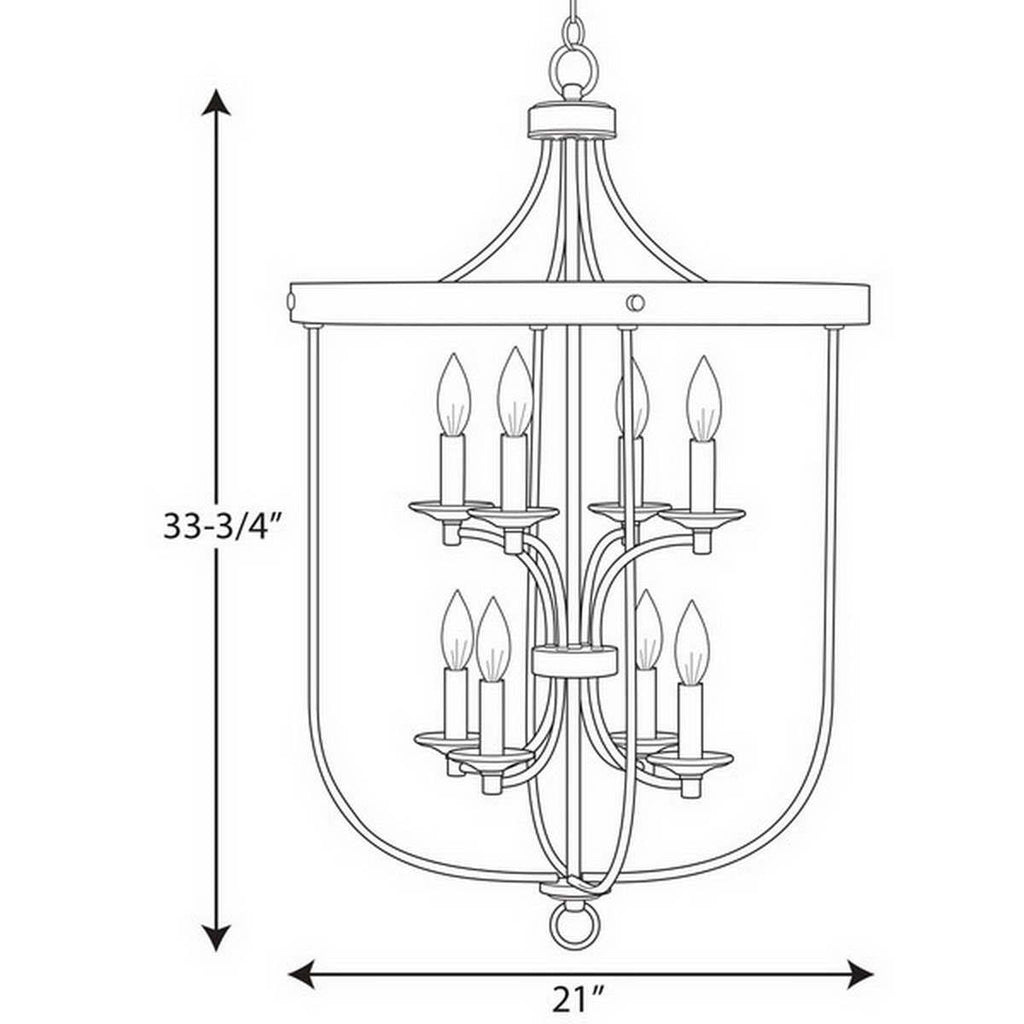 Eight Light Foyer Galvanized M6055