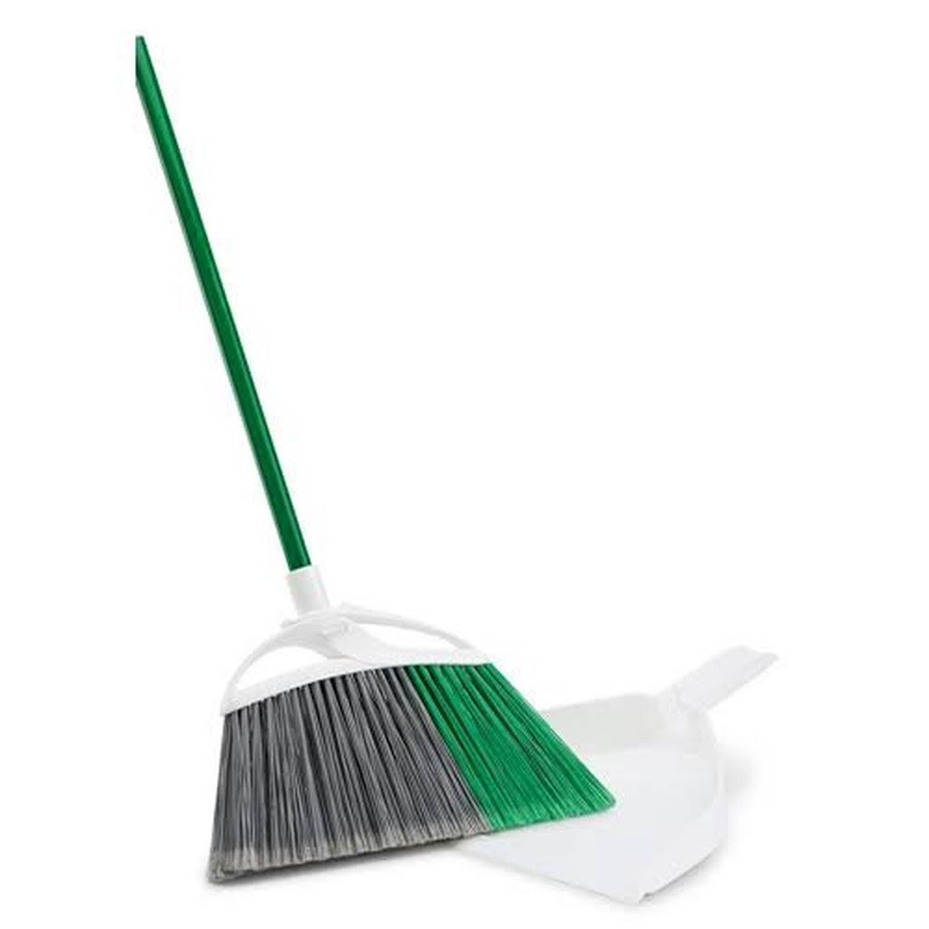 4 Sets per Case Extra Large Angle Broom with Dust Pan I9483