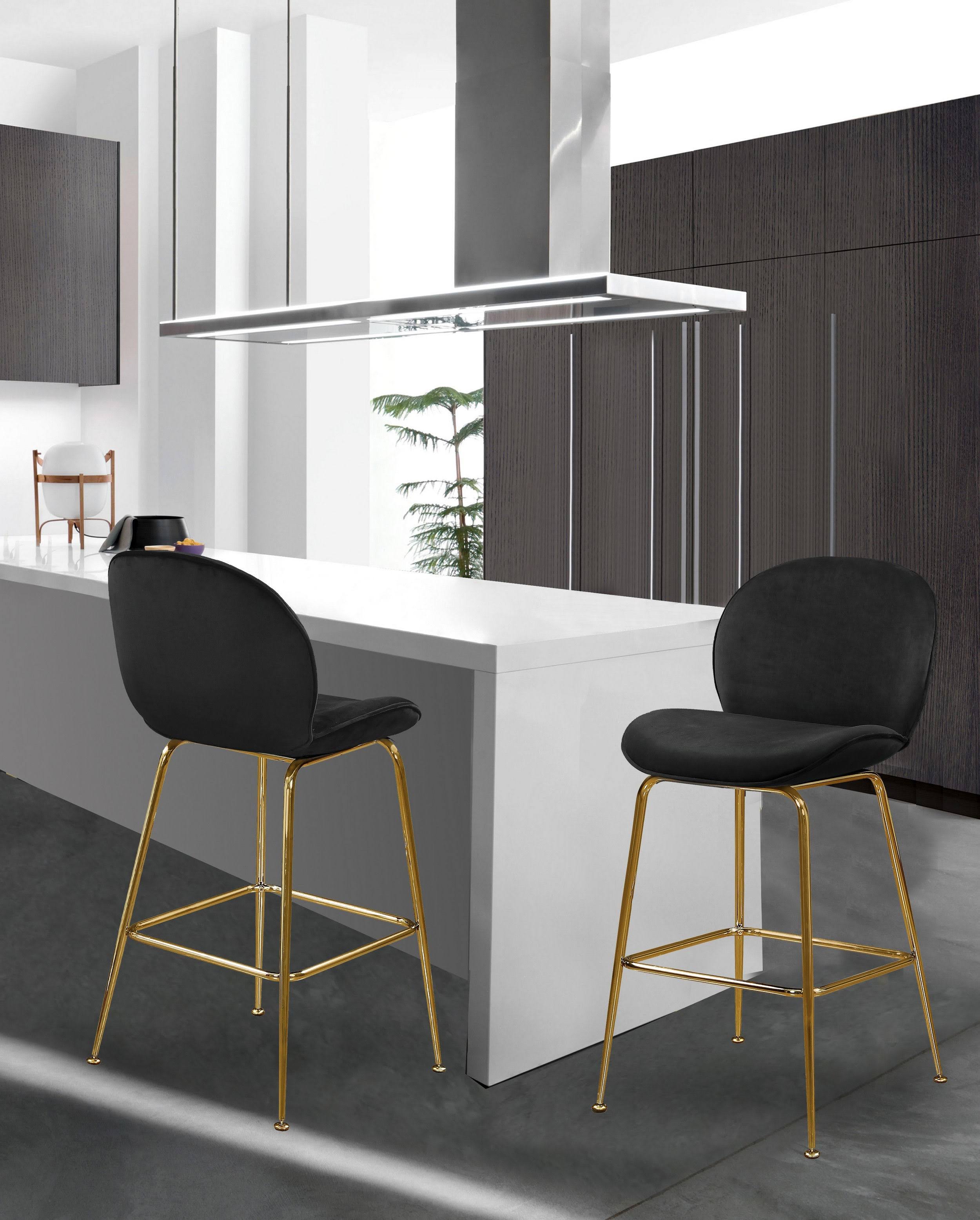 Black Velvet Stool Set of 2 T271367