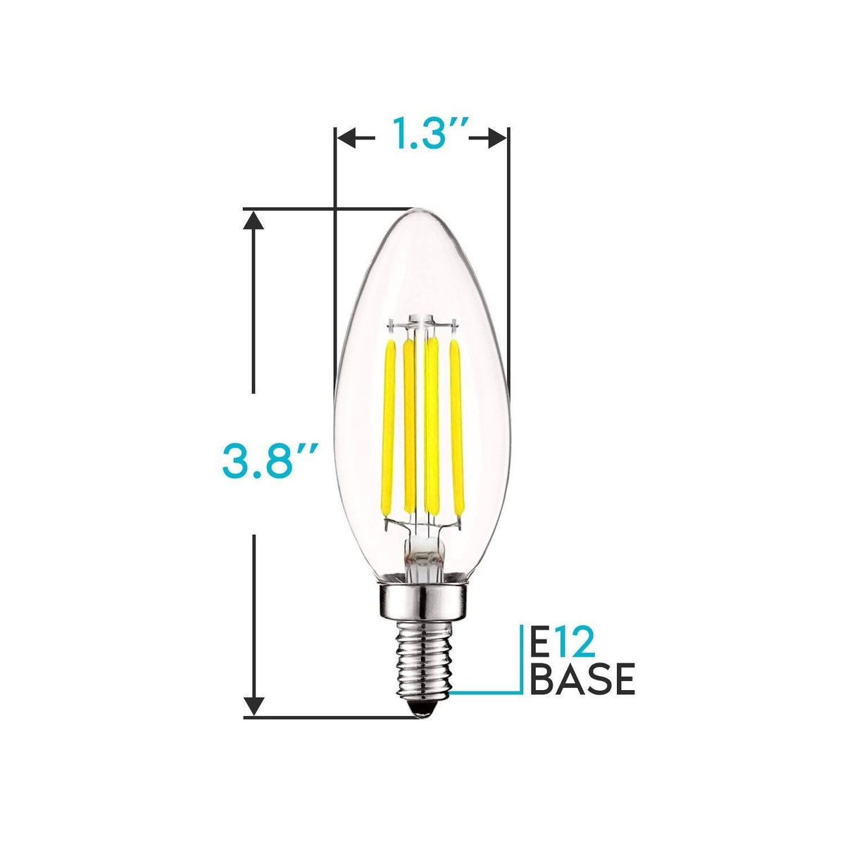 24 Pack Dimmable LED Candelabra Bulb E12 Base Q740165