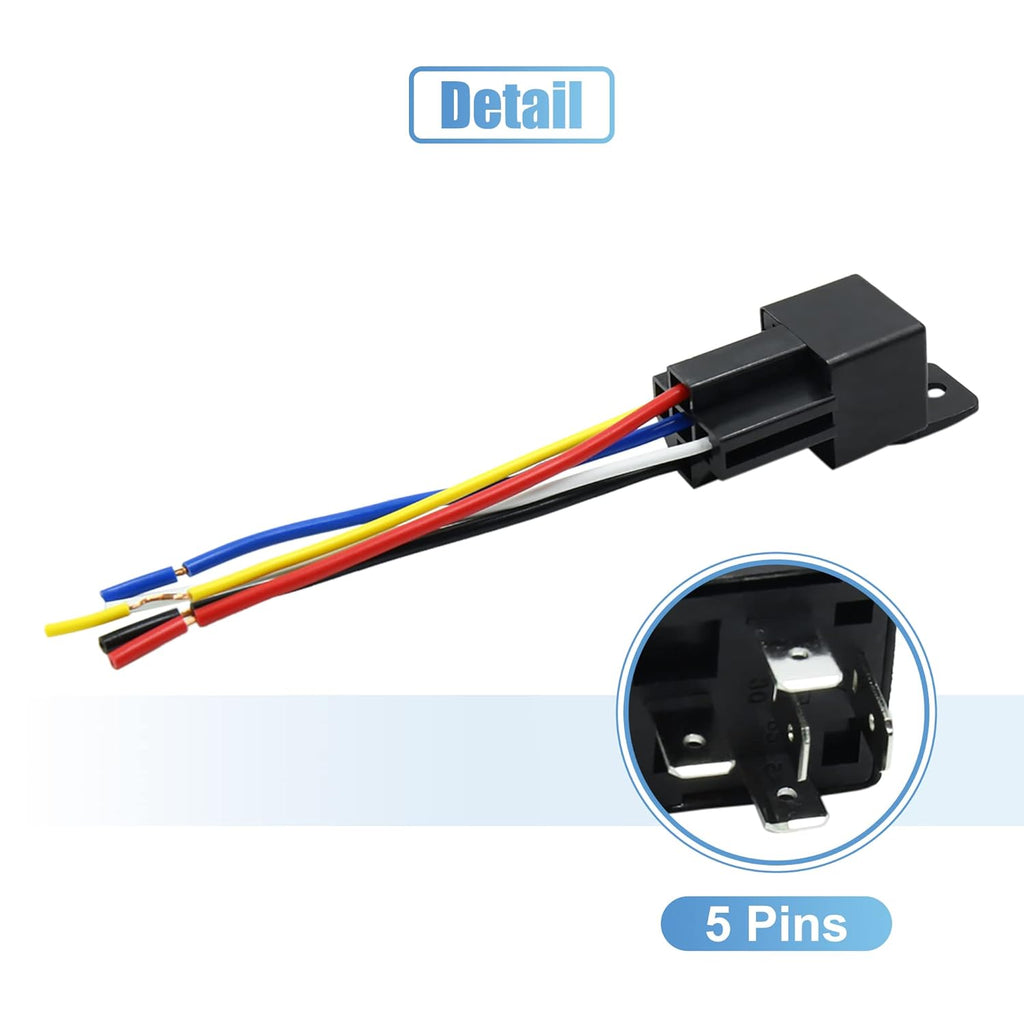 3pcs 5 Pin DC 36V 40A Car Motor Relay with Harness R42697