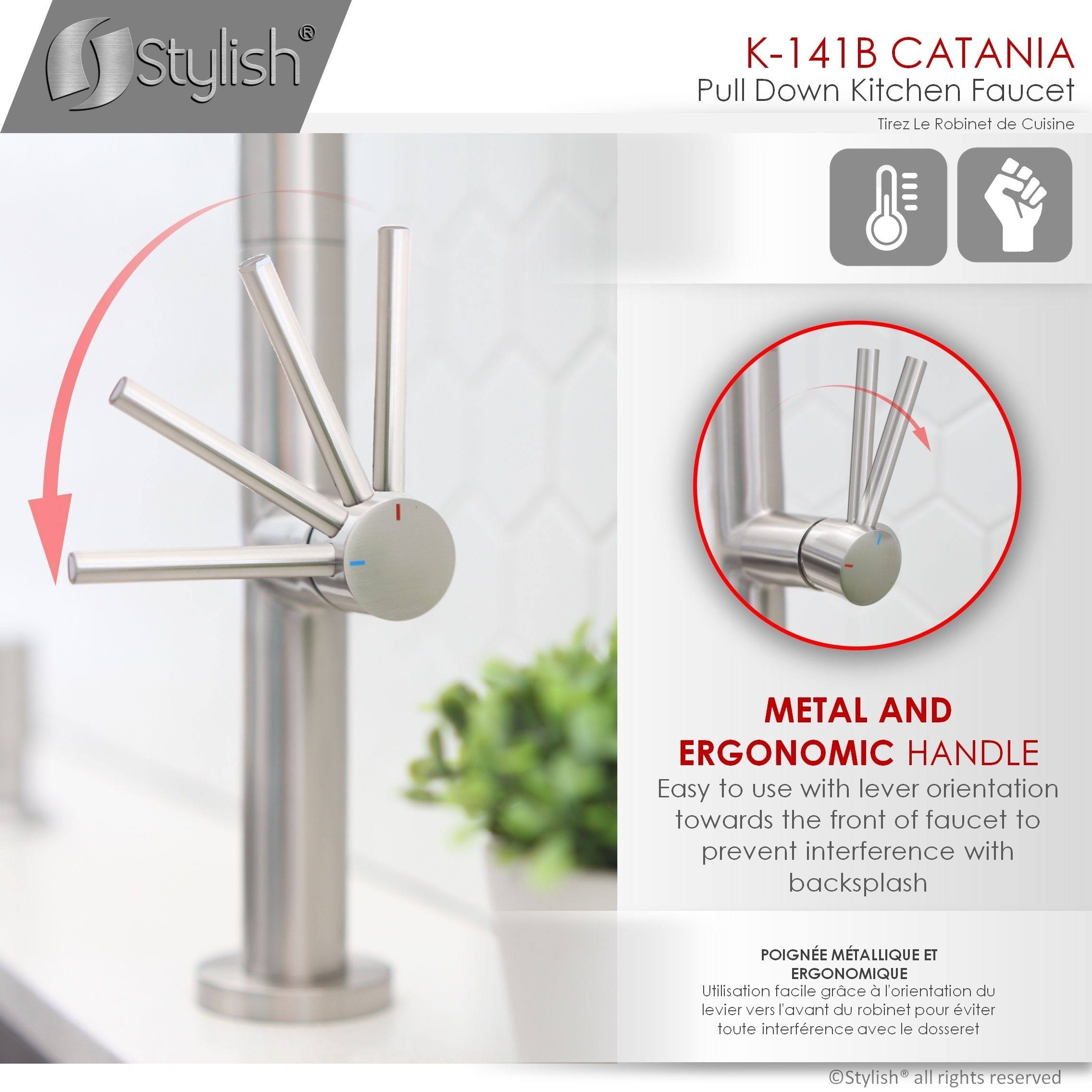 Brushed Nickel Pull Down Single Handle Kitchen Faucet D795206