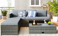 Grey 4 Piece PE Wicker Rattan Outdoor Sofa Set O24269