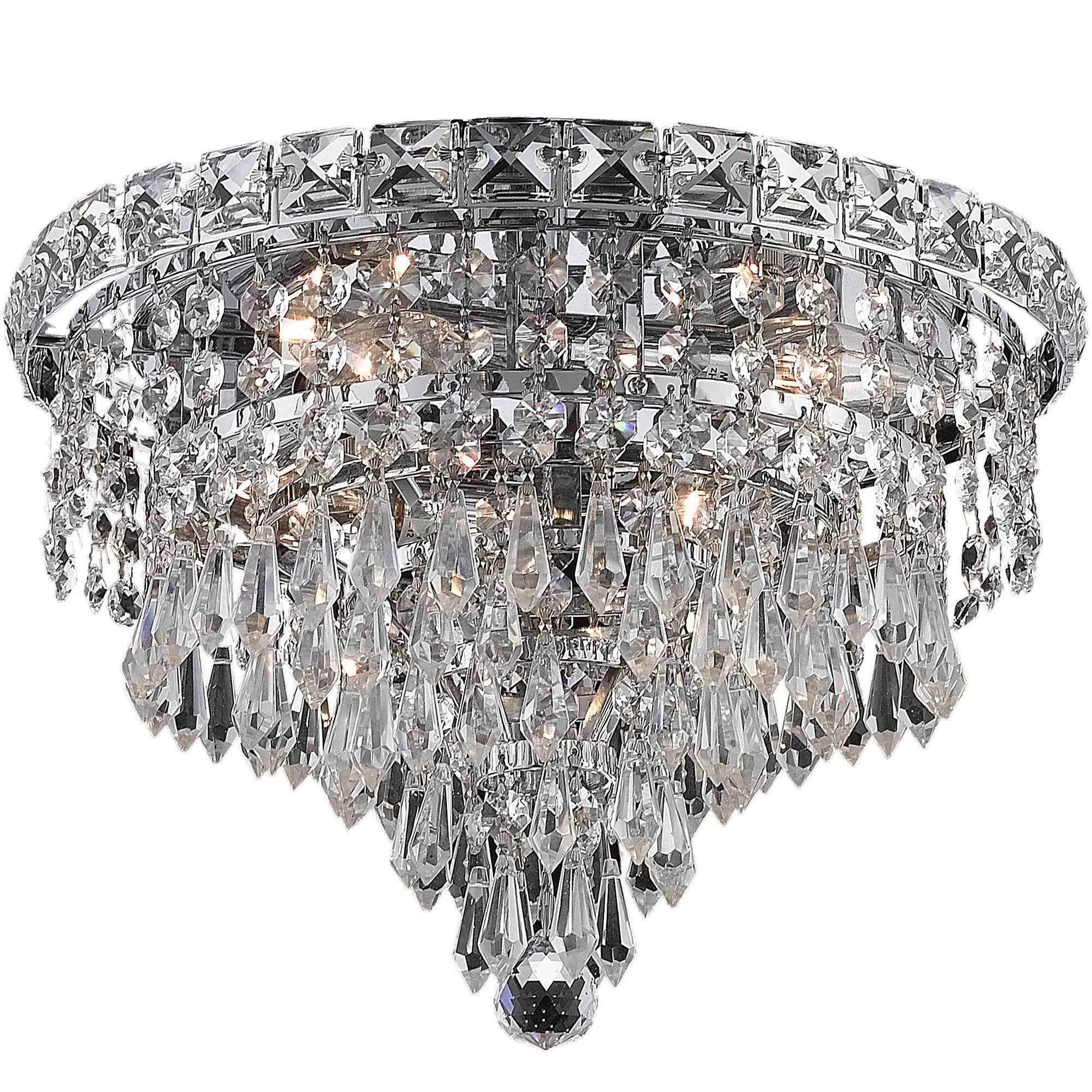 4-Light Chrome Crystal Flush Mount X2517