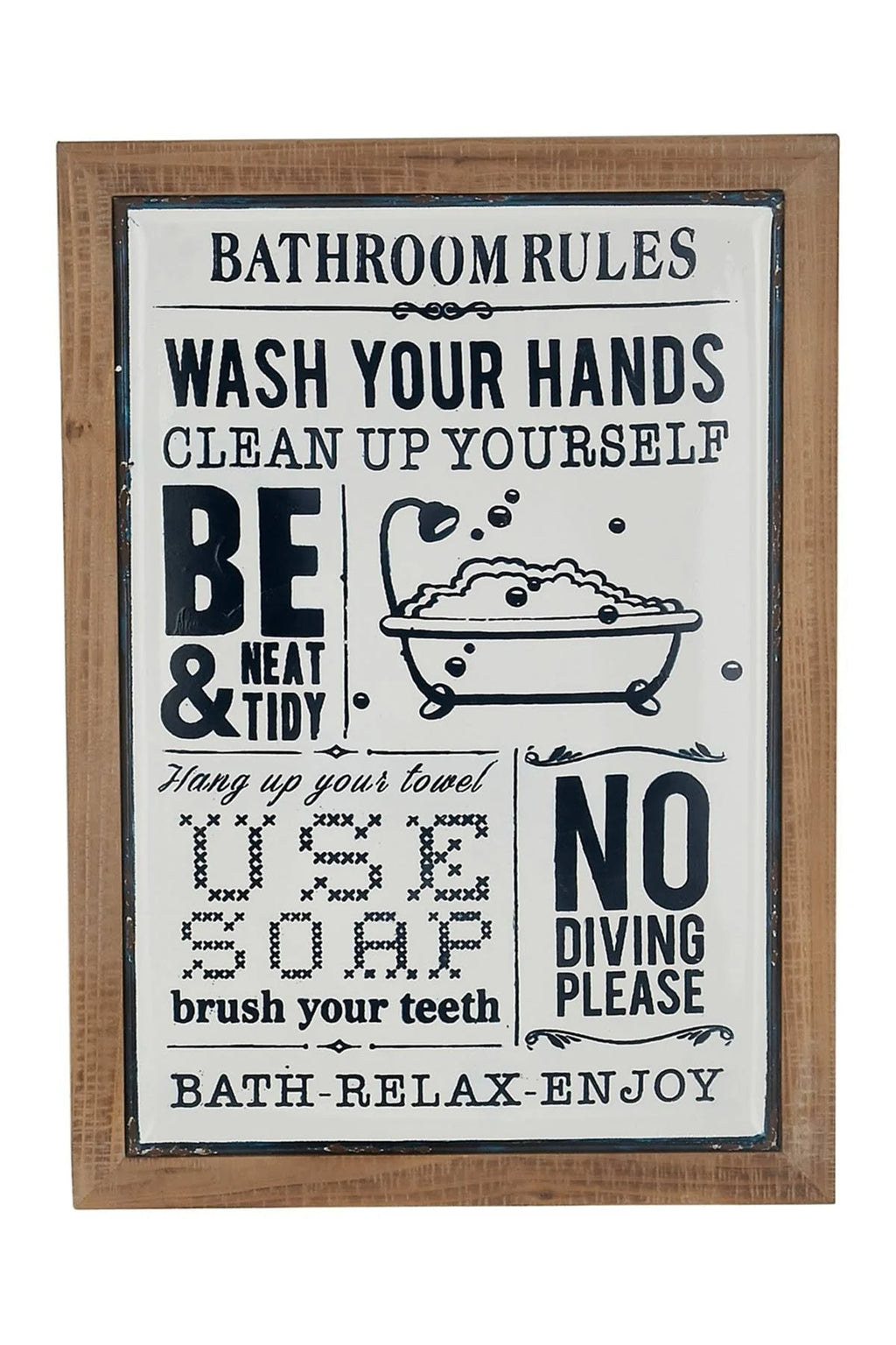Rectangular Bathroom Rules Wall Decor T294063