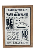 Rectangular Bathroom Rules Wall Decor T294063
