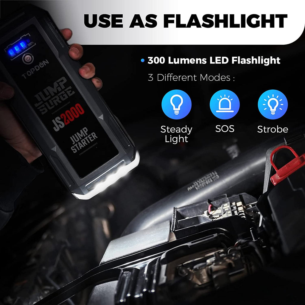 12V 2000A Peak Car Battery Charger Jump Starter P344625