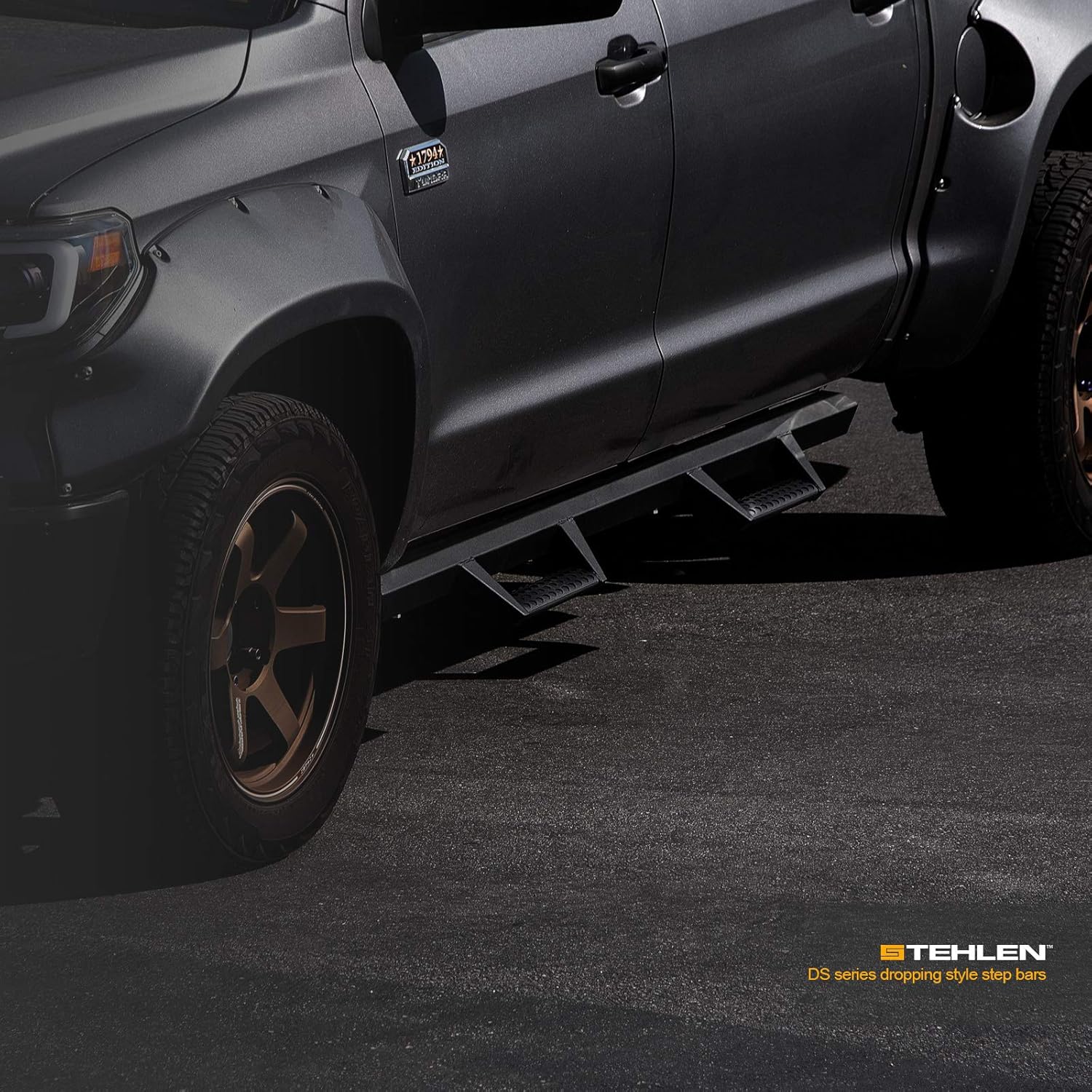 Matte Black Nerf Bars Running Boards for Ford F150 Super Duty Q983