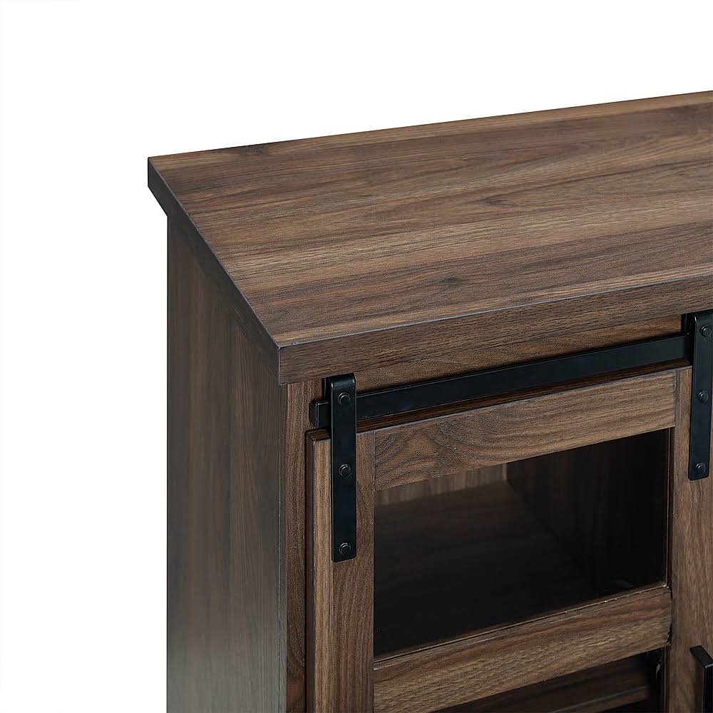 Dark Walnut Sliding Glass Door Buffet Cabinet V49254