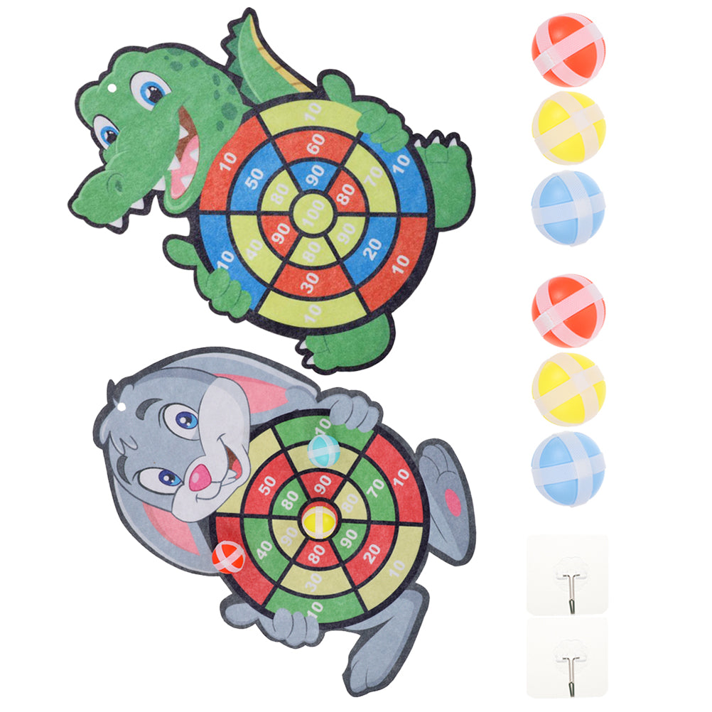 2 Sets Children's Sticky Ball Dart Board Toys Hook up Game G650300