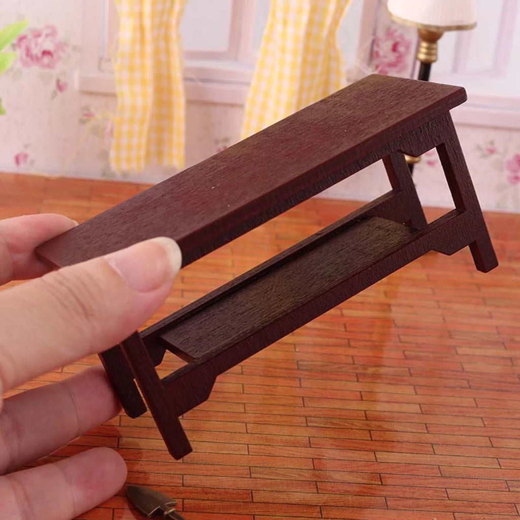 Mini Handmade Retro Wine Red Teatable Dollhouse Furniture Table V5612