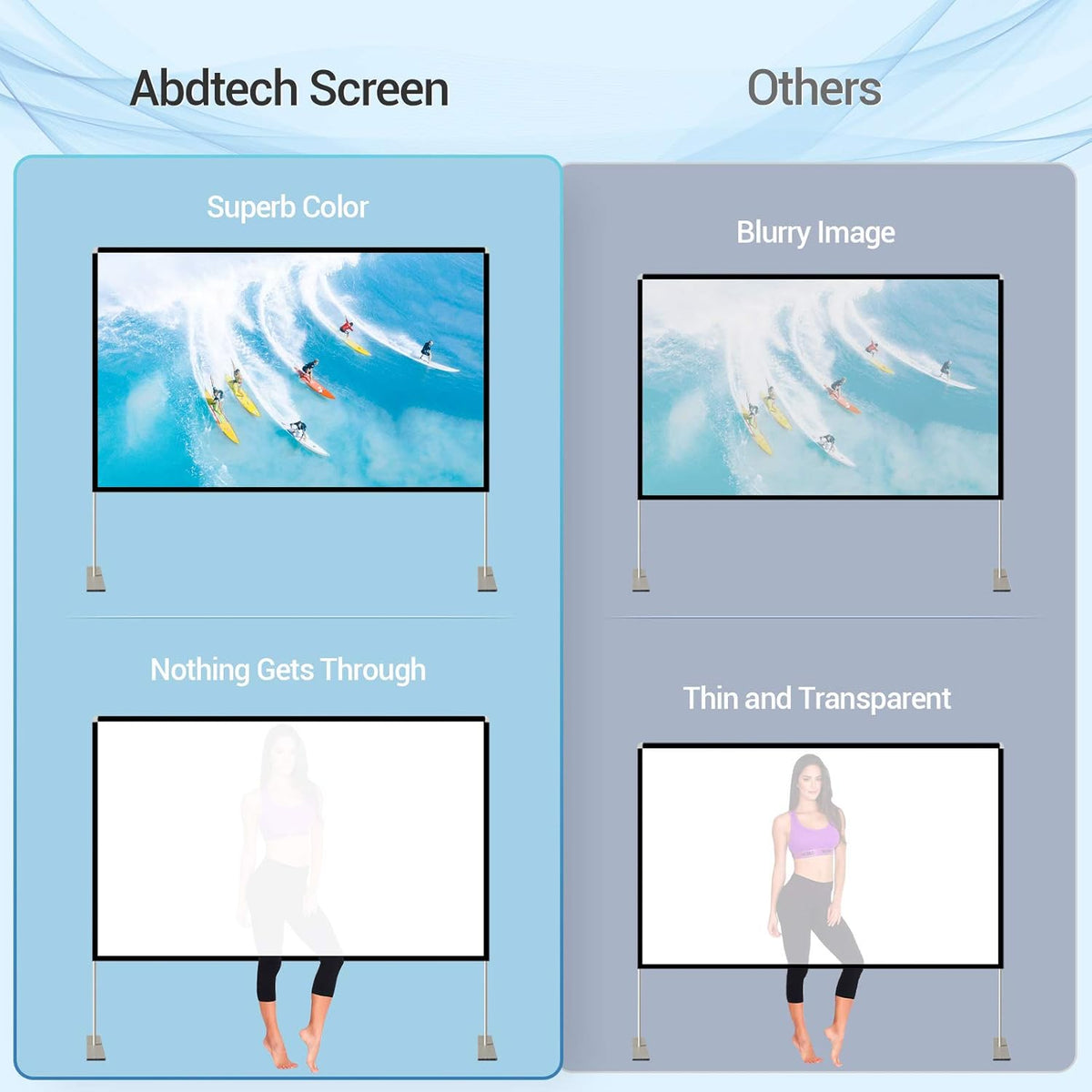 100 inch Portable Projector Screen with Stand and Carry Bag E292